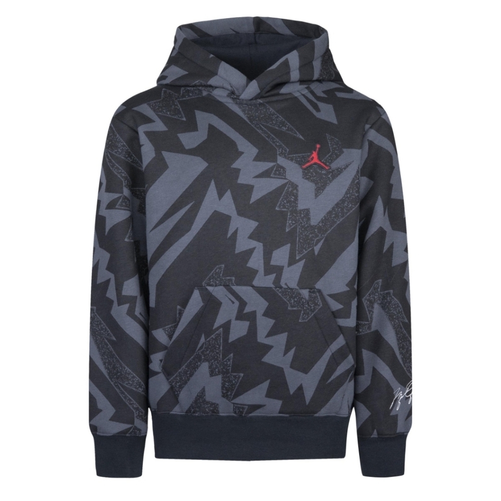 Air Jordan Boys Essentials Print Fleece Hoodie JW7 Black 95B676-023 S Small